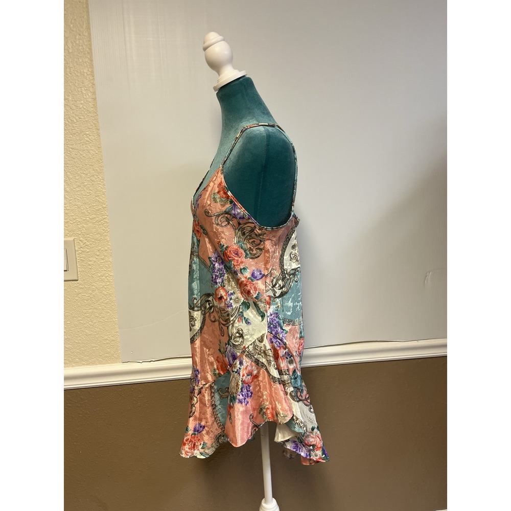Cinema Etoile Vintage 2 Piece Nightgown Kimono Robe Set Floral Chain Print M/L - Picture 5 of 16